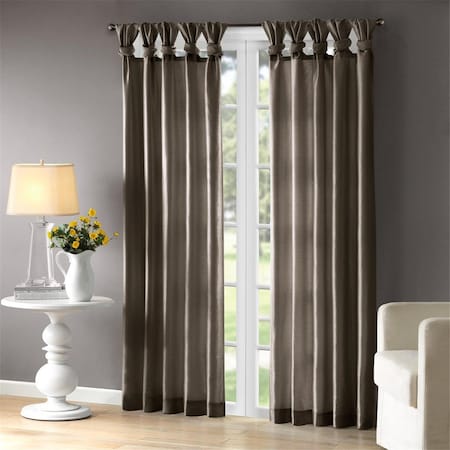 Madison Park Polyester Twisted Tab Lined Window Panel, Pewter MP40-2682